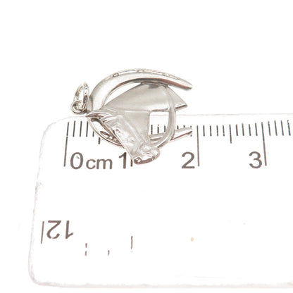 Carl Art Sterling Silver Antique Art Deco Horse & Horseshoe Mini Charm Pendant