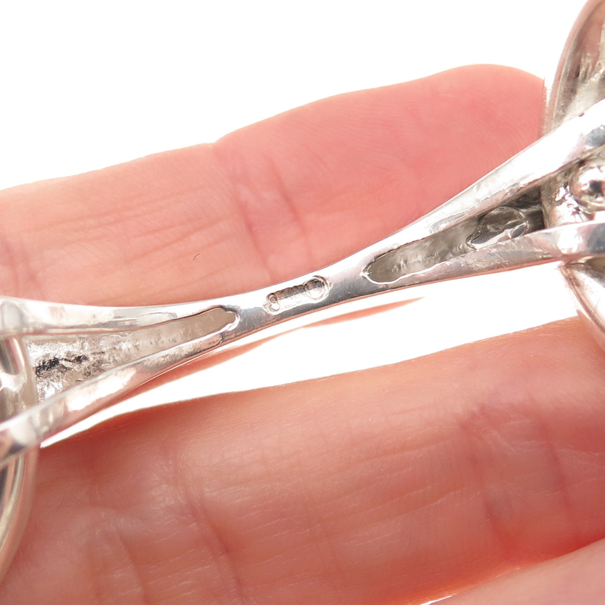 Gayer & Krauss 835 Silver Vintage Germany Horsebit Modernist Bracelet 6.75"