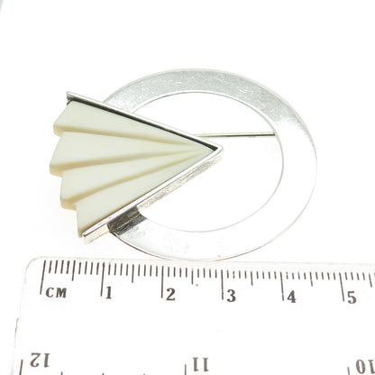 ALLYNNE MILLER 925 Sterling Silver Vintage Modernist Pin Brooch