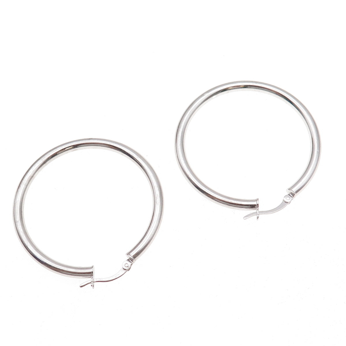 Han 925 Sterling Silver Italy Tube Hoop Earrings