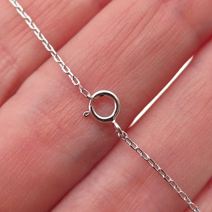 925 Sterling Silver Round-Cut C Z #Taken Cable Chain Necklace 16-18"