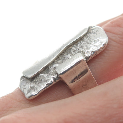 925 Sterling Silver Vintage Israel Modernist Ring Size 6.5