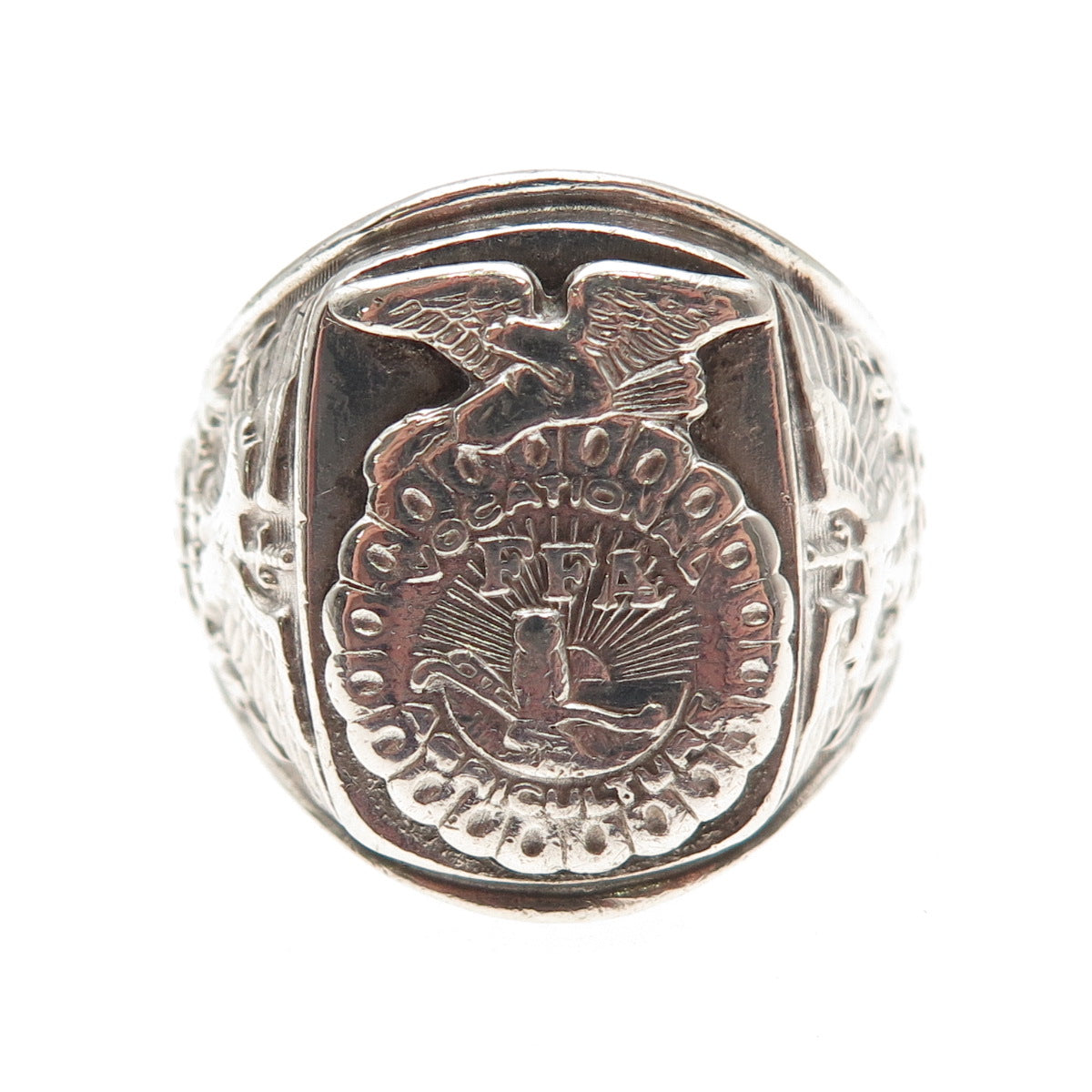 Balfour 925 Sterling Silver Vintage FAA Vocational Agriculture Ring Size 11