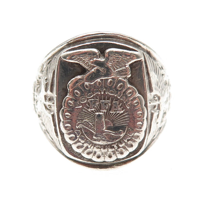 Balfour 925 Sterling Silver Vintage FAA Vocational Agriculture Ring Size 11
