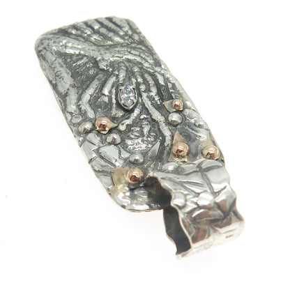 14K Rose Gold & Sterling Silver Vintage Marquise-Cut C Z Tree Monster Pendant