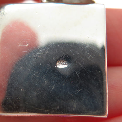925 Sterling Silver Vintage Real MOP Modernist Square Charm Pendant