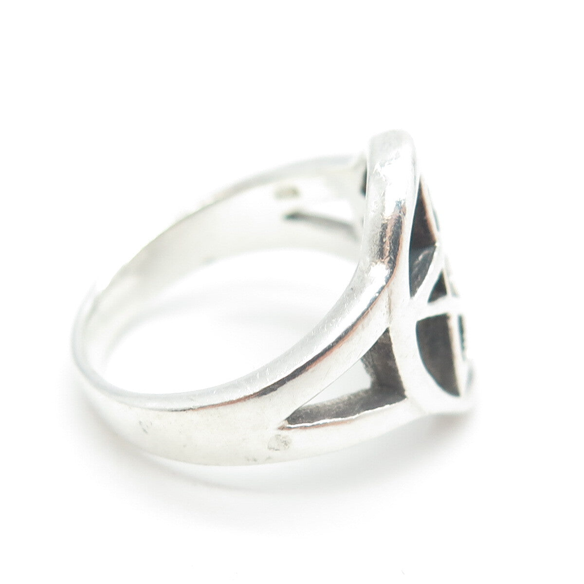 925 Sterling Silver Vintage Pentagram Ring Size 5.75