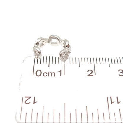 925 Sterling Silver Round-Cut C Z Cable Link SINGLE Cuff Earring