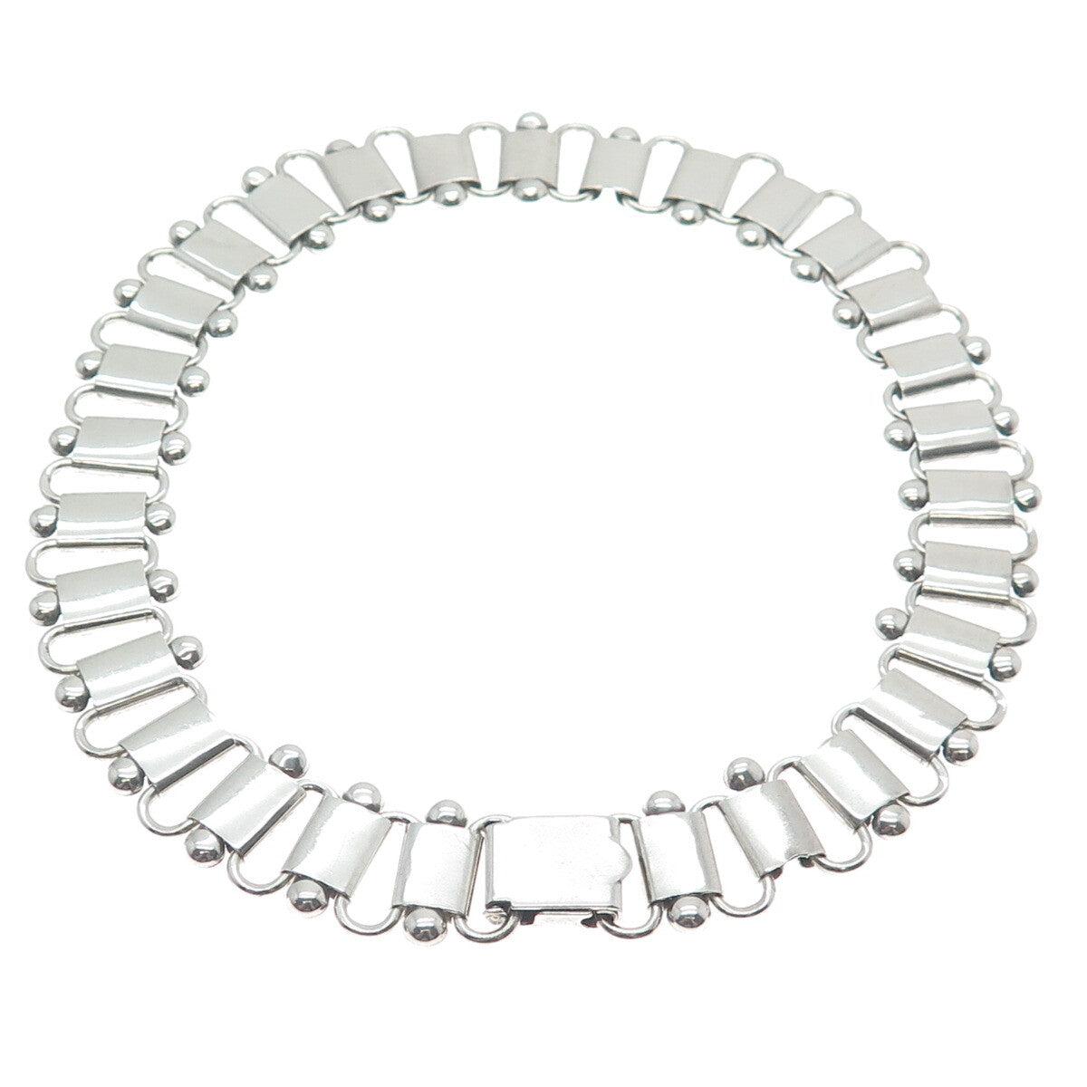 925 Sterling Silver Antique Book Chain Choker Necklace 14" (missing parts)