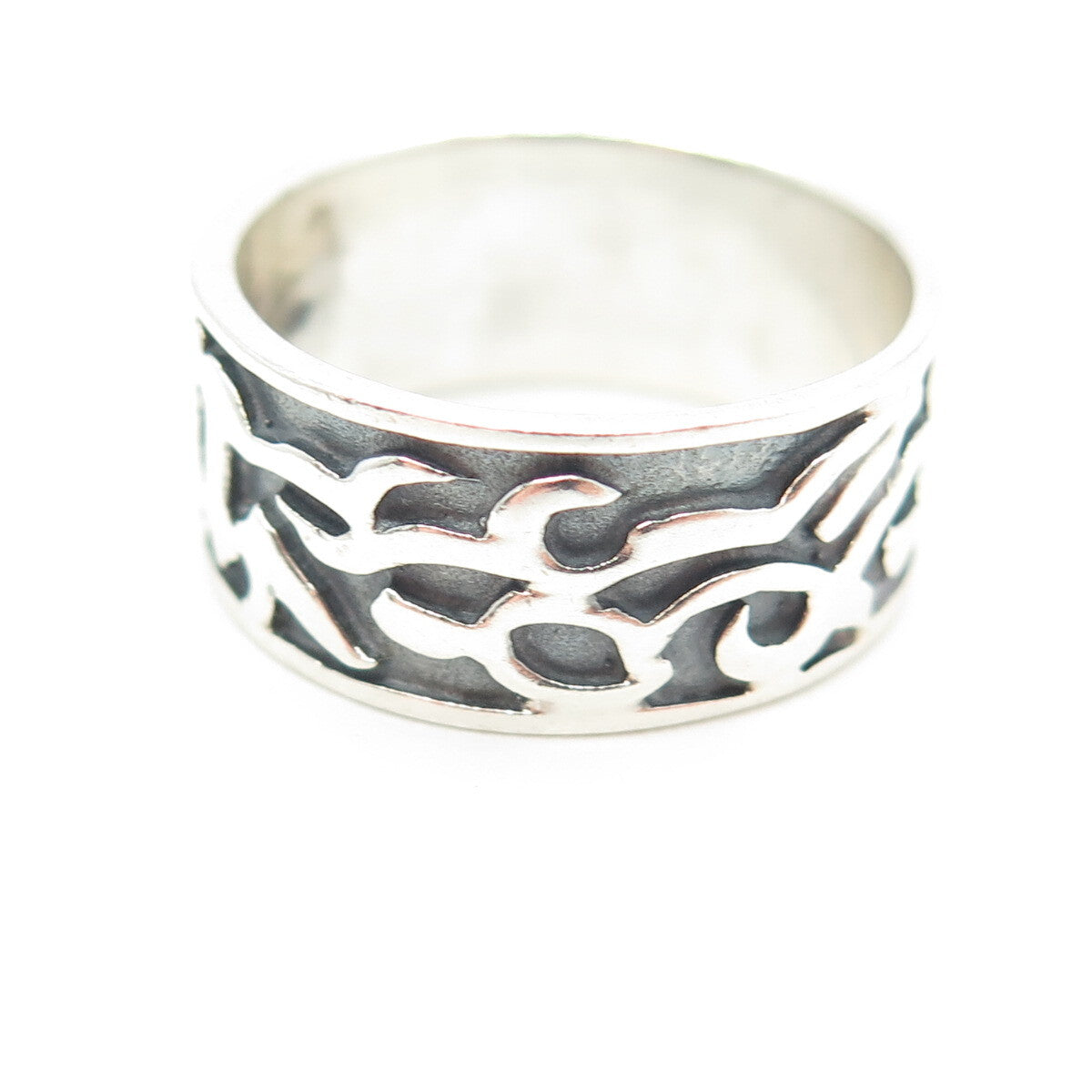 925 Sterling Silver Vintage Barbed Wire Band Ring Size 8.75
