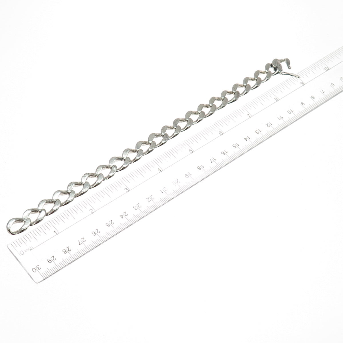 925 Sterling Silver Vintage Curb Link Bracelet 8.75"