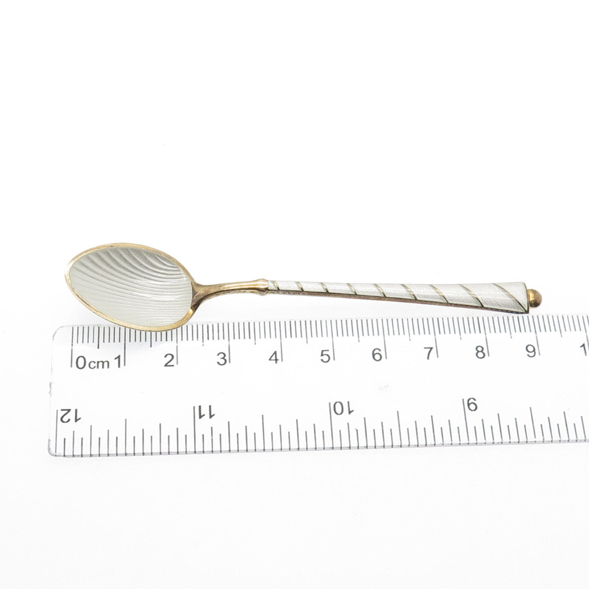 EGON LAURIDSEN 925S Sterling Gold Plated Vintage Denmark Enamel Coffee Spoon