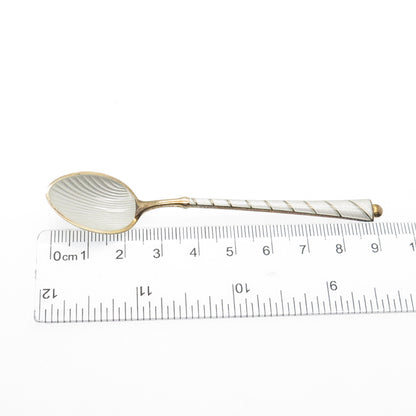 EGON LAURIDSEN 925S Sterling Gold Plated Vintage Denmark Enamel Coffee Spoon