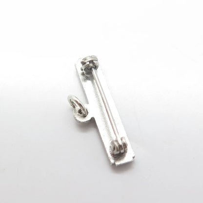 925 Sterling Silver Vintage "1940-41" Badge Plate Pendant Brooch