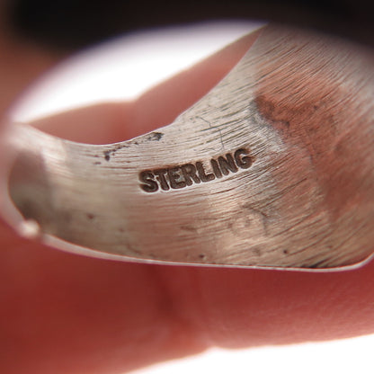 DENE TSOSIE BINI NAVAJO Old Pawn Sterling Silver Vintage Ribbed Ring Size 5.5