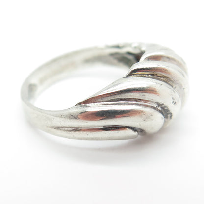 J. ESPOSITO 925 Sterling Silver Vintage Ribbed Ring Size 6.25