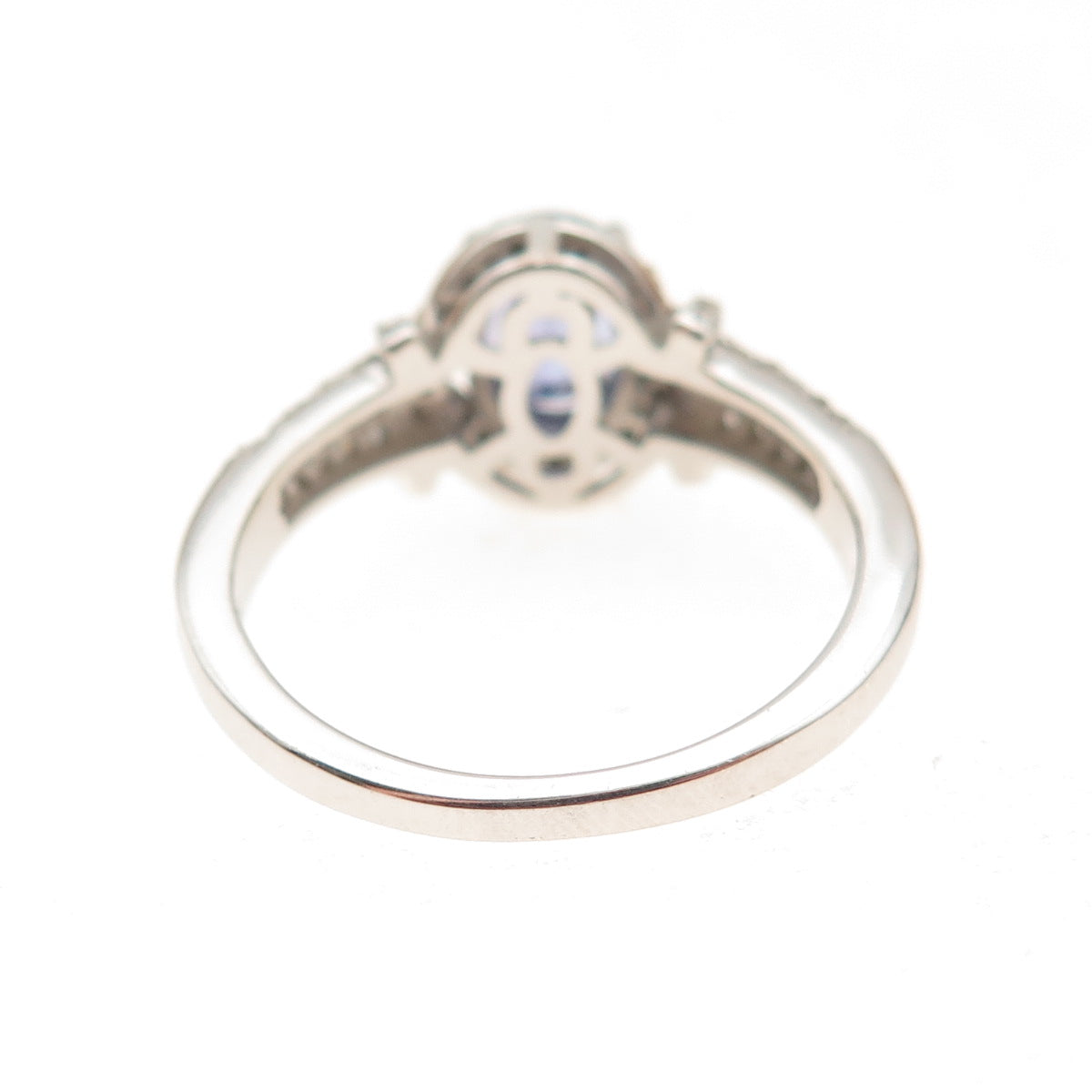 D'Joy 925 Sterling Silver Real Diamond & Tanzanite Ring Size 8