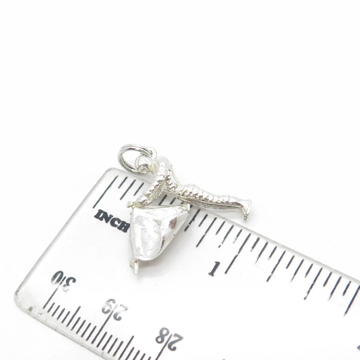 925 Sterling Silver Vintage Toreador 3D Charm Pendant