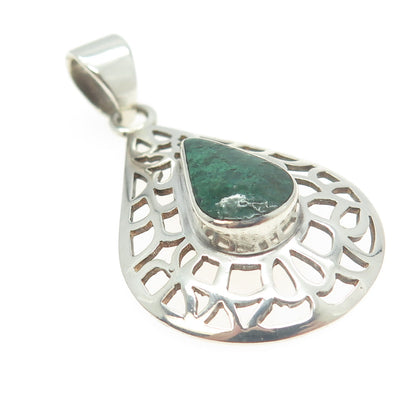 925 Sterling Silver Vintage Real Maw Sit Sit Gemstone Ornate Pendant