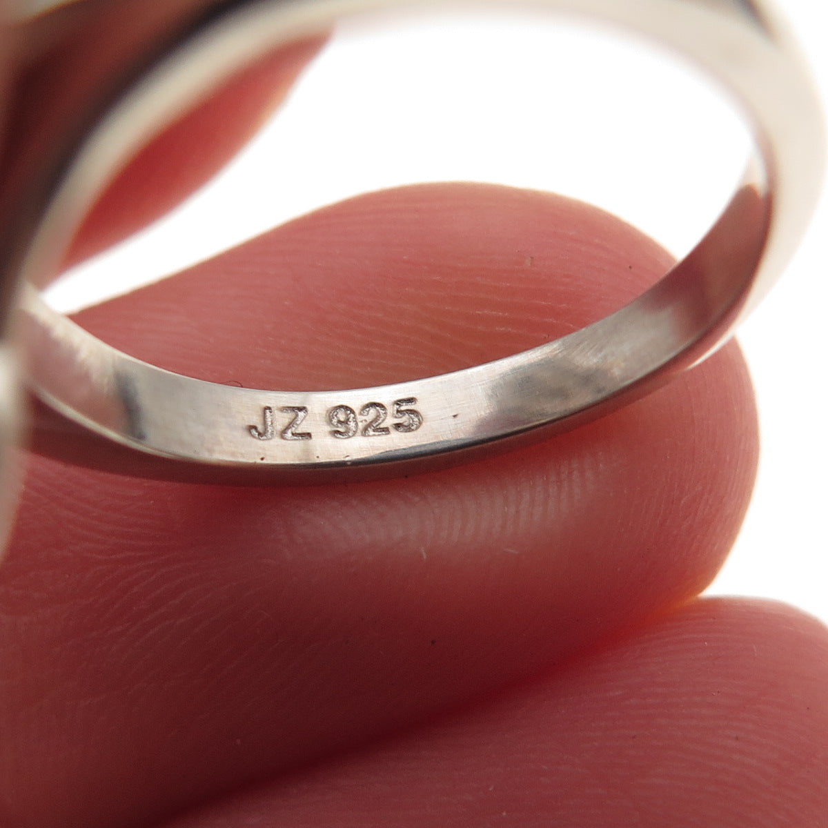 925 Sterling Silver Real MOP & C Z Spiral Bypass Ring Size 6