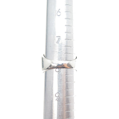 18K Gold 925 Sterling Silver Vintage Real Jade Modernist Ring Size 8