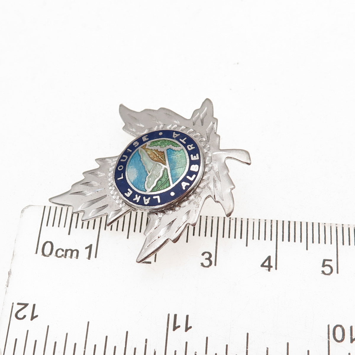 Breadner Co. 925 Sterling Silver Vintage Enamel Lake Louise Alberta Pin Brooch