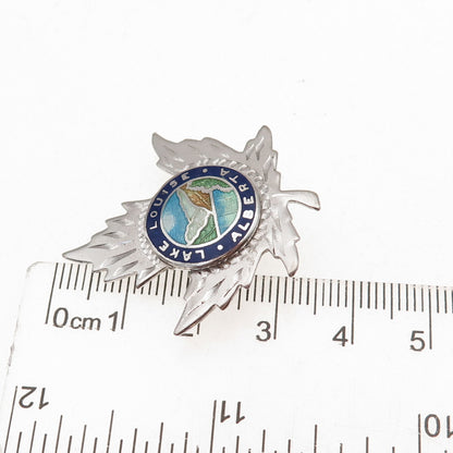 Breadner Co. 925 Sterling Silver Vintage Enamel Lake Louise Alberta Pin Brooch