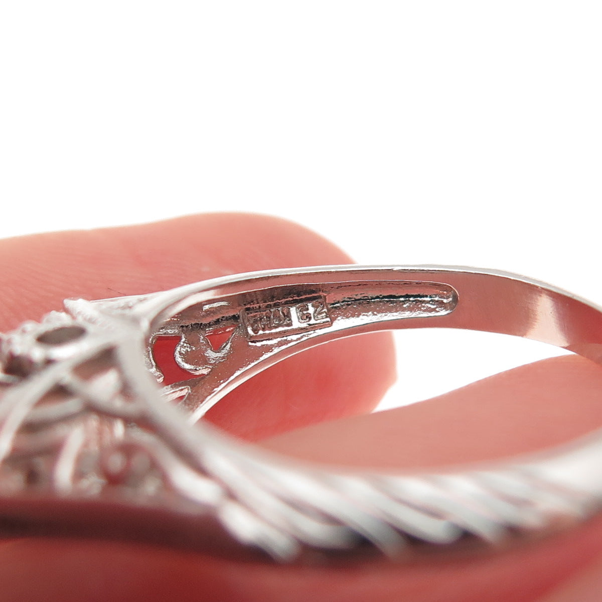 925 Sterling Silver Round-Cut C Z Engagement Ring Size 7.75