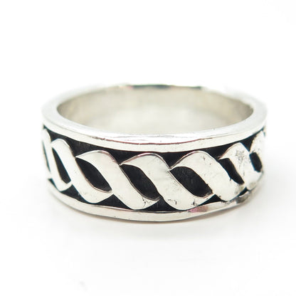 925 Sterling Silver Vintage Braided Band Ring Size 10.75