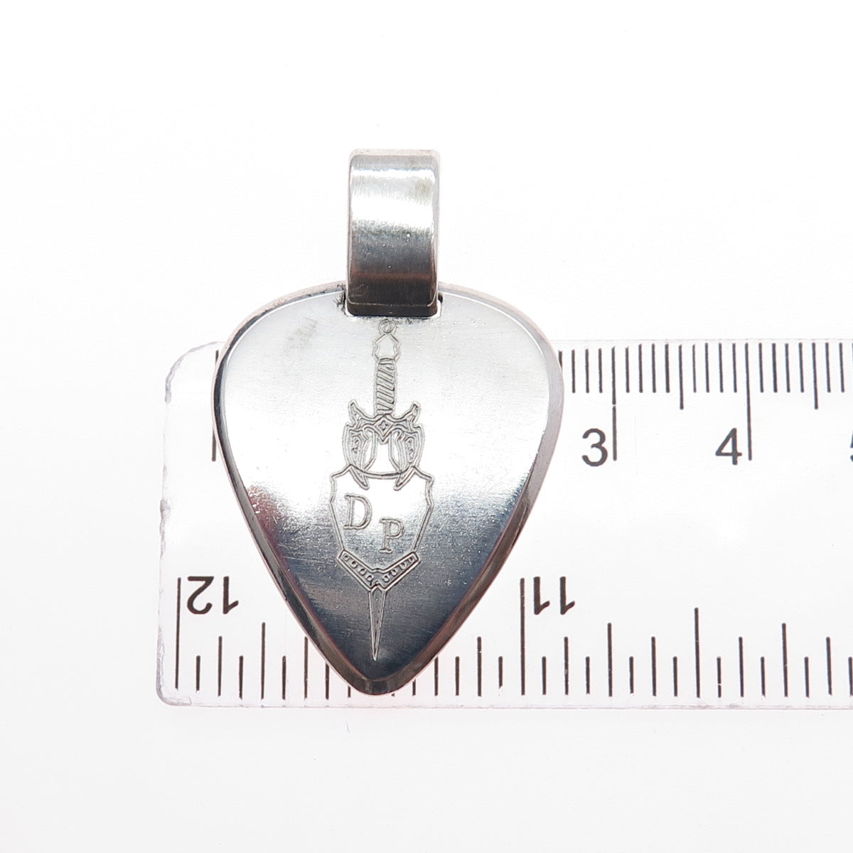 Dave Pressley Studio 925 Sterling Silver Vintage Sword Logo Charm Pendant