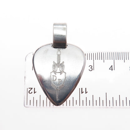 Dave Pressley Studio 925 Sterling Silver Vintage Sword Logo Charm Pendant
