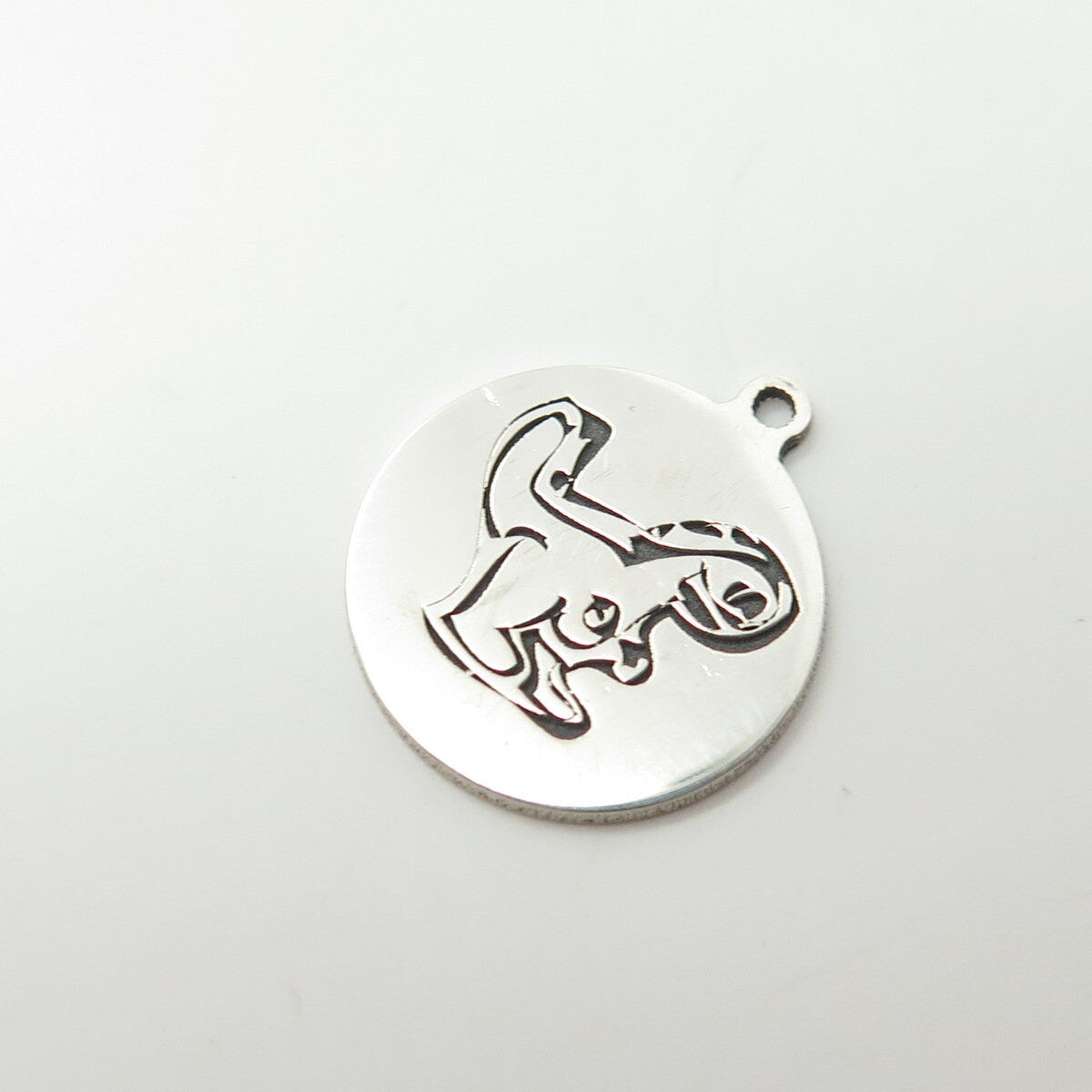 925 Sterling Silver USA Two In Town Dinosaur Charm Pendant