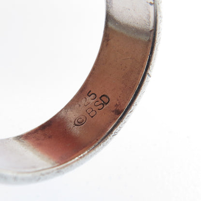 BSD Bob Siemon 925 Sterling Silver Vintage Ichthys Oxidized Band Ring Size 8