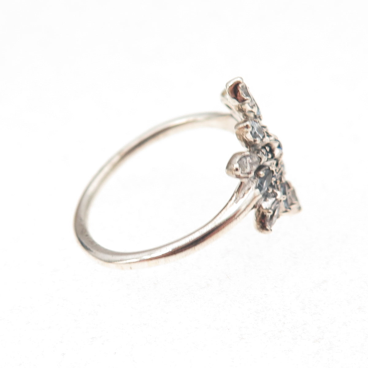 Pandora 925 Sterling Silver Multi-Blue C Z Snowflake Ring Size 7