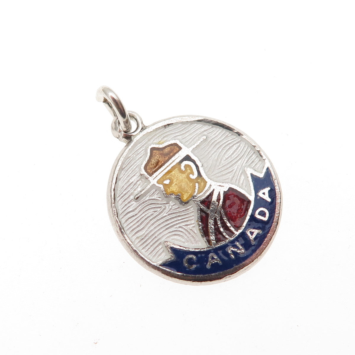 BREADNER CO. Sterling Vintage Enamel Royal Canadian Mounted Police Mini Pendant