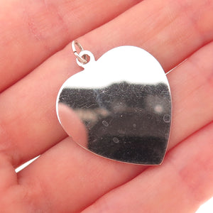 Griffith & Sons 925 Sterling Silver Vintage Heart Tag Charm Pendant