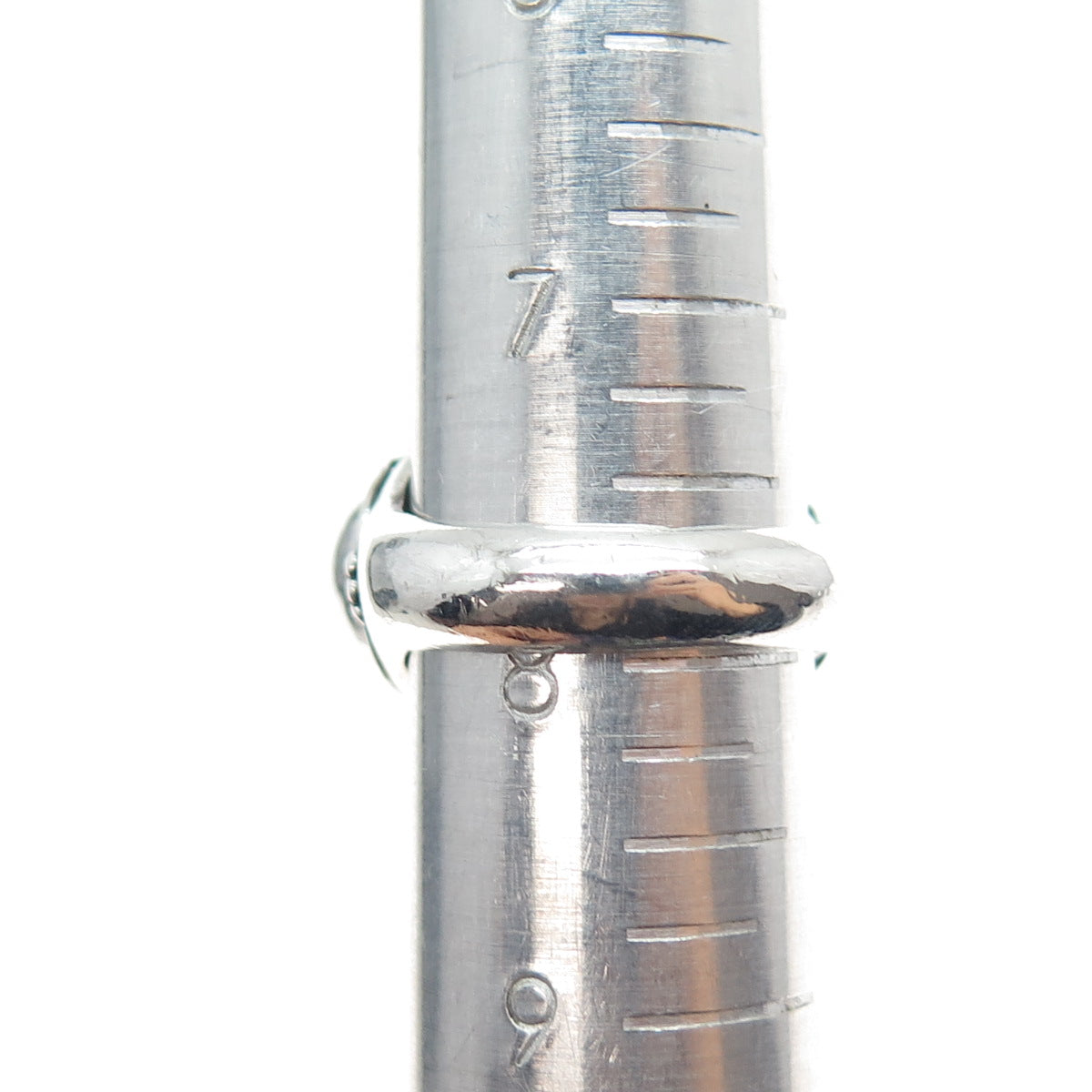 925 Sterling Silver Vintage Real Amethyst Dotted Oxidized Ring Size 8