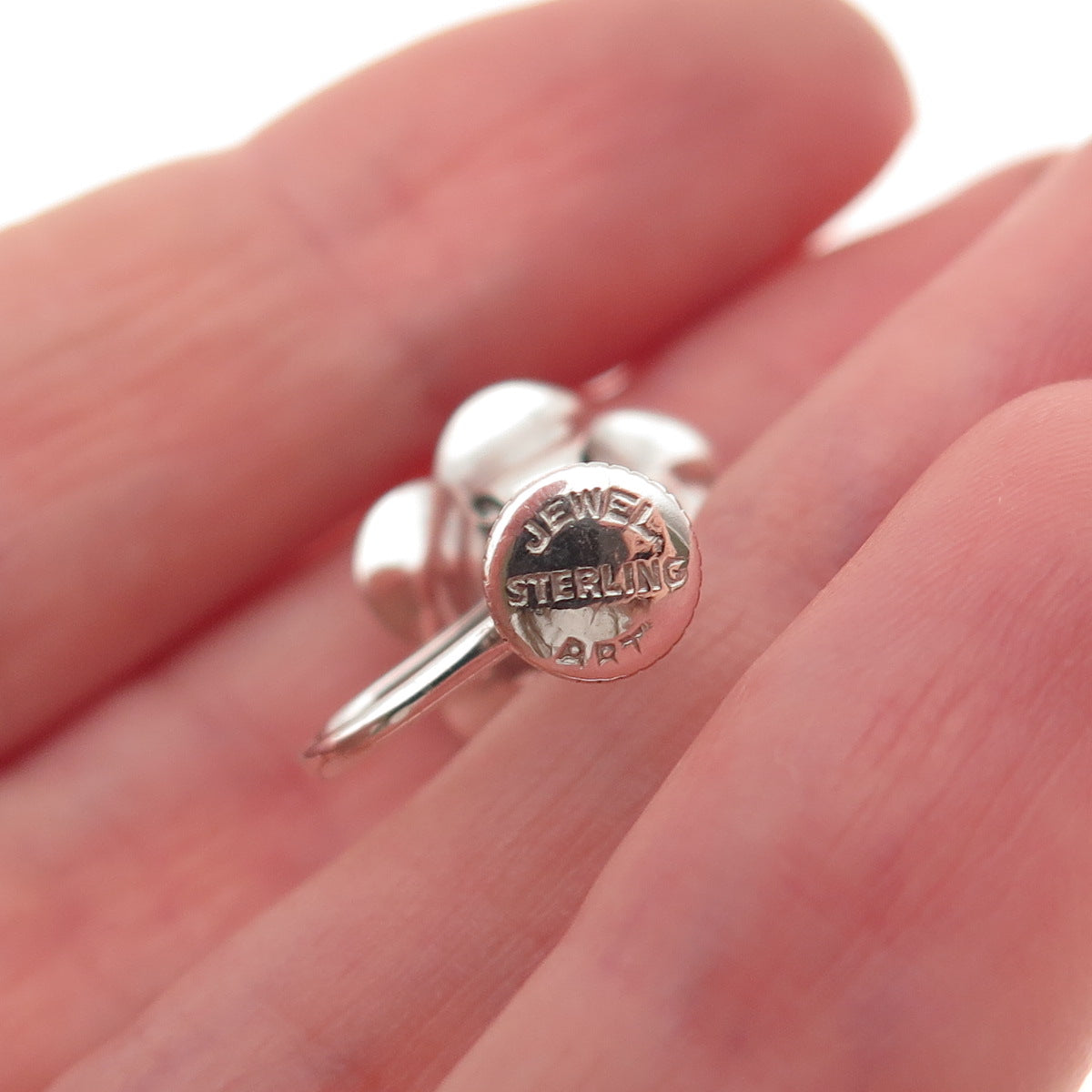 JewelArt 925 Sterling Silver Vintage Rose Flower Oxidized Screw Back Earrings