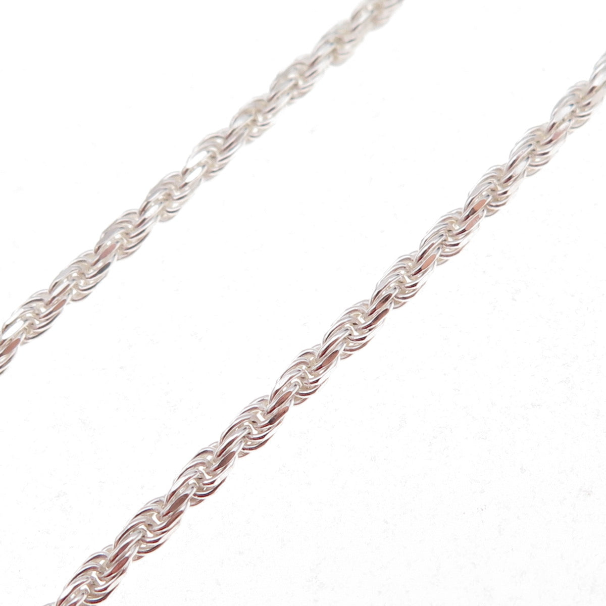 Han 925 Sterling Silver Italy Twisted Rope Chain Necklace 20"