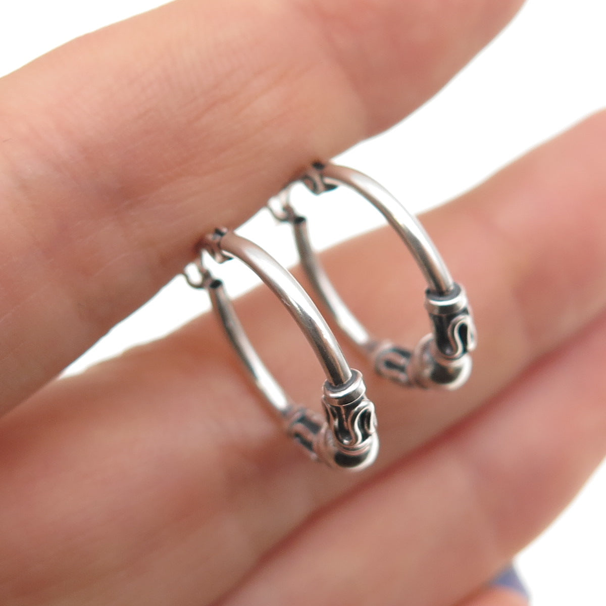 925 Sterling Silver Zig Zag Hoop Earrings