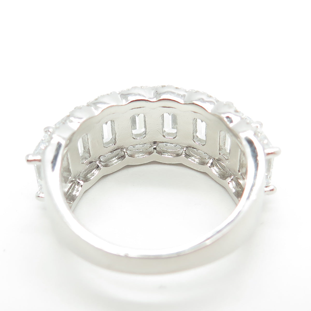 925 Sterling Silver Multi-C Z Ring Size 7