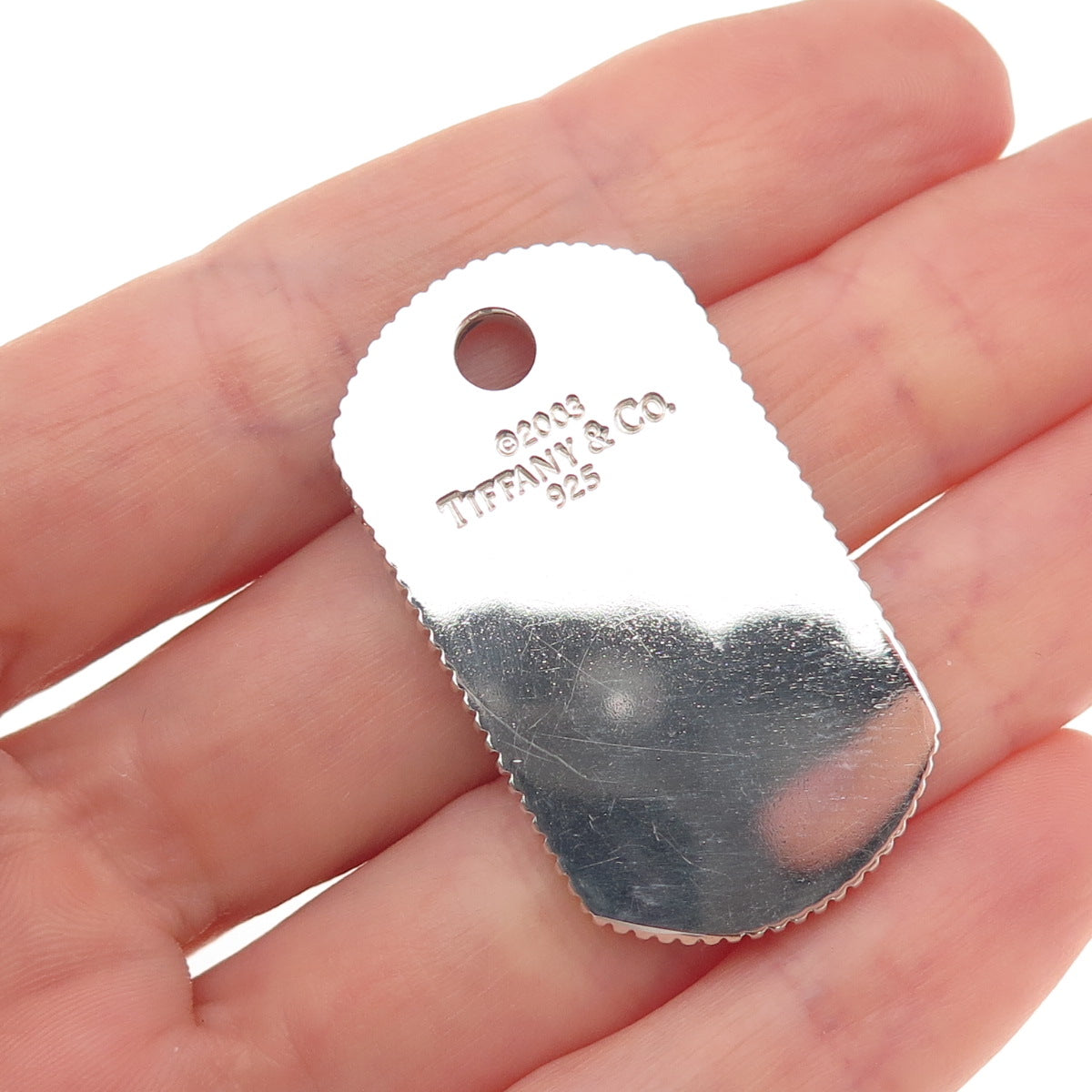 Tiffany & Co. 925 Sterling Silver Vintage 2003 Dog Tag Pendant
