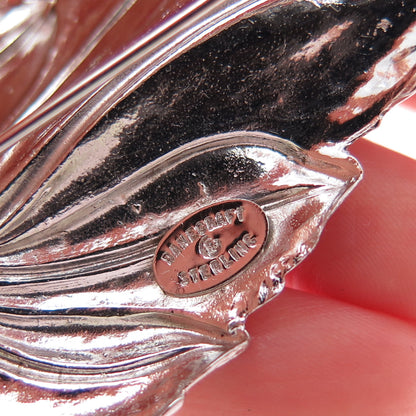 DANECRAFT 925 Sterling Silver Antique Art Deco Floral Leaf Pin Brooch