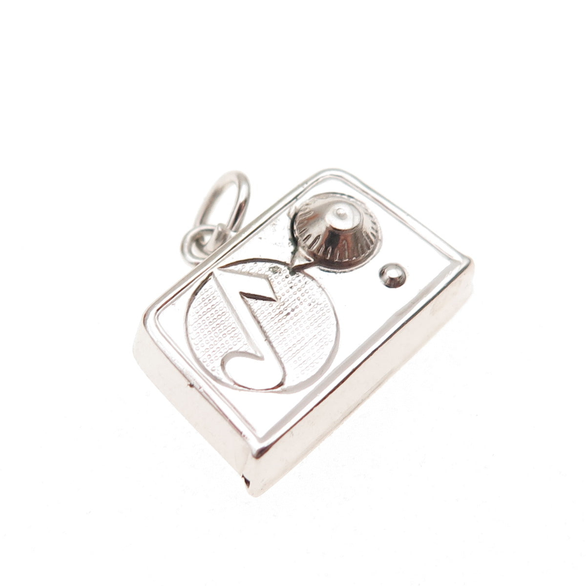 Art's Elegance 925 Sterling Silver Vintage Retro Radio Charm Pendant