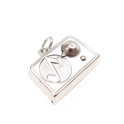 Art's Elegance 925 Sterling Silver Vintage Retro Radio Charm Pendant