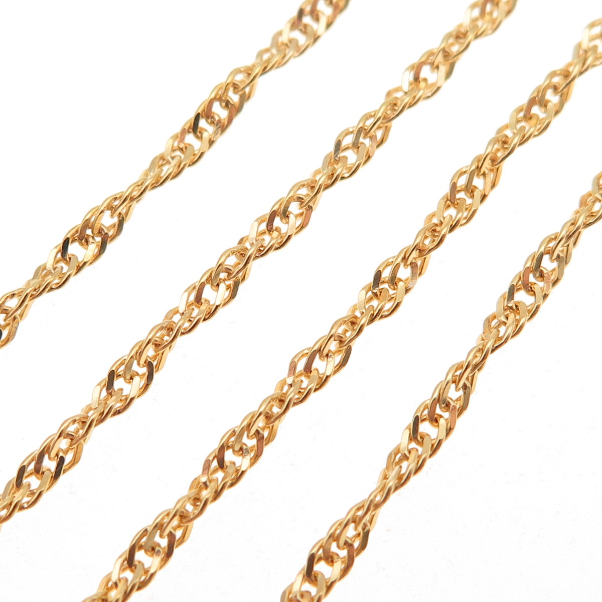 Karizia Spa KA-1772 925 Sterling Gold Plated Italy Singapore Chain Necklace 24"