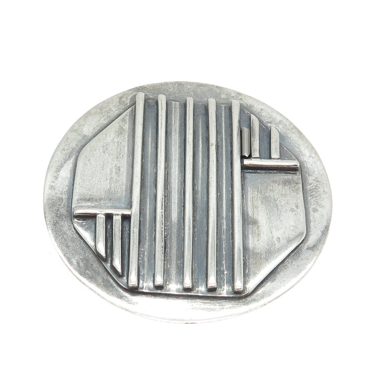 980 Silver Vintage Mexico Modernist Geometric Large Pendant