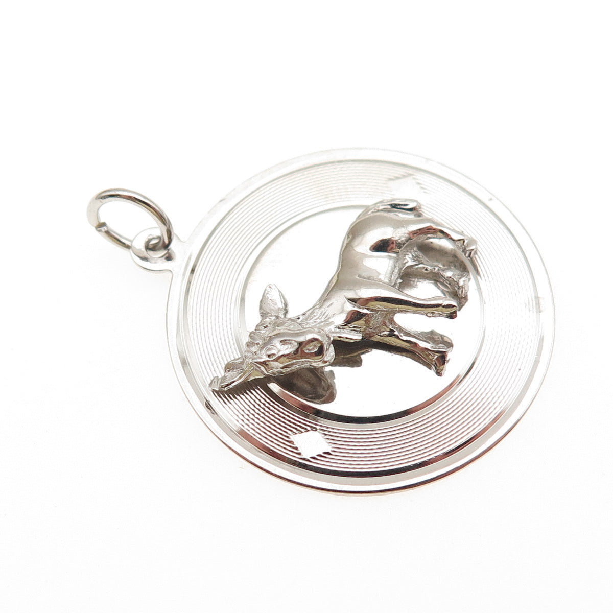 925 Sterling Silver Vintage Donkey Charm Pendant