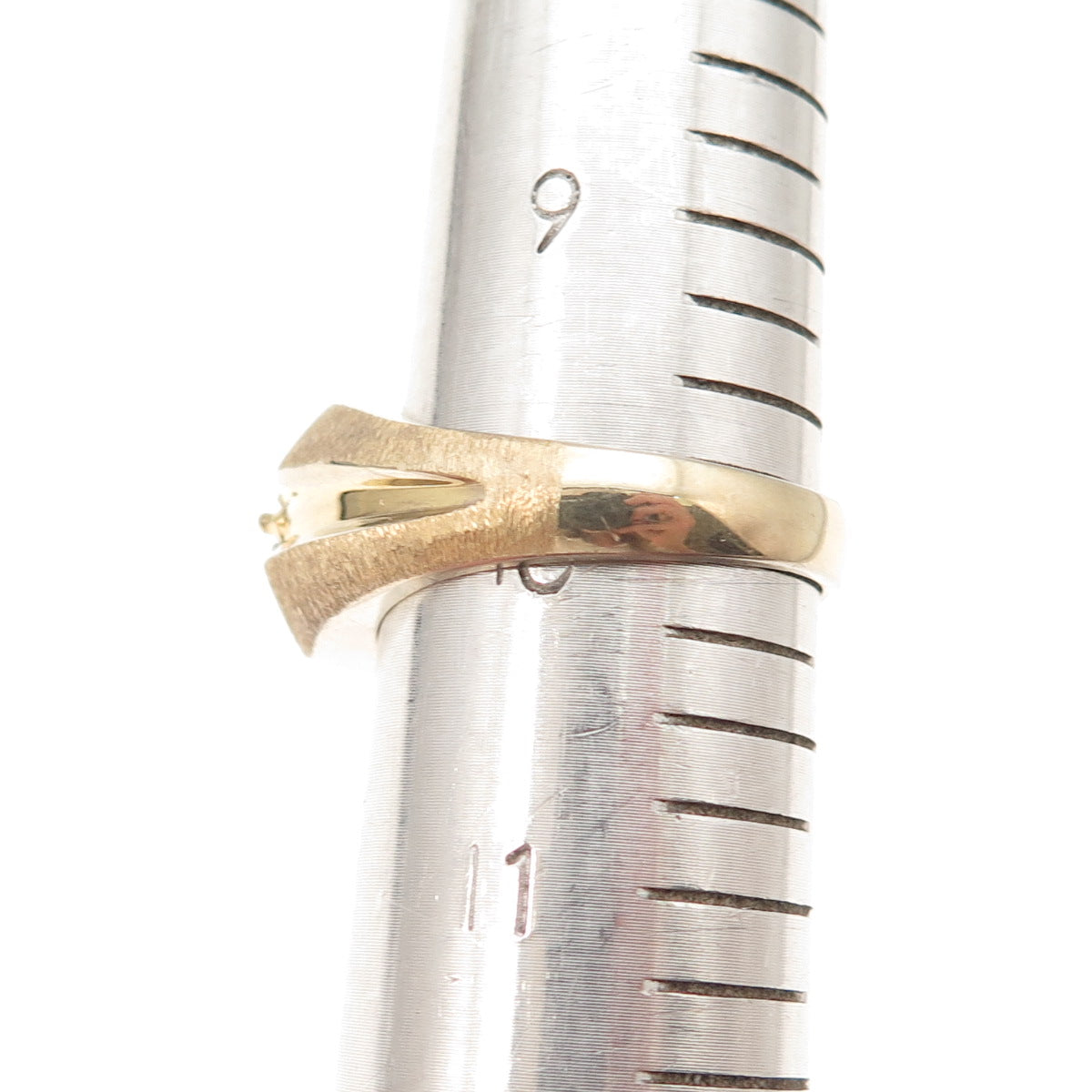 925 Sterling Silver Gold Plated Real Round-Cut Diamond Ring Size 10