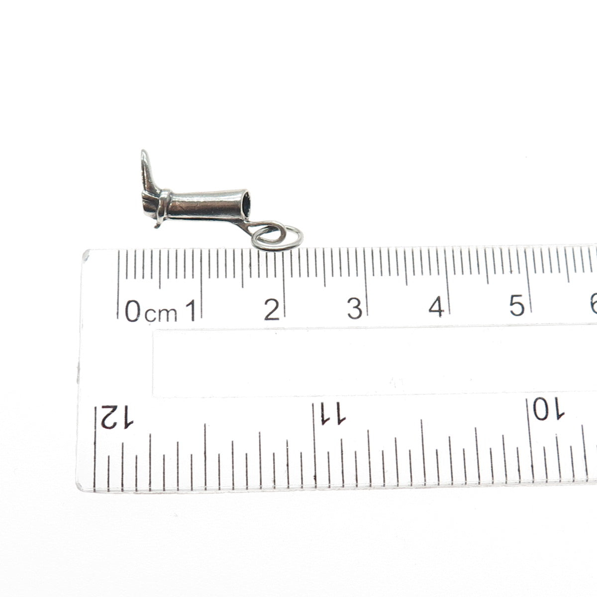 925 Sterling Silver Vintage Horse Riding Boot Oxidized Mini Charm Pendant